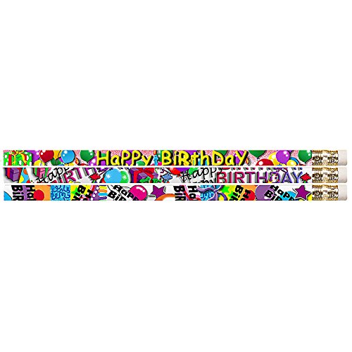 Musgrave Pencil Co. Birthday Supreme 12pk Motivational Pencils (Set of 24) - Perfect for Classroom Rewards, Party Favors & Office Gifts