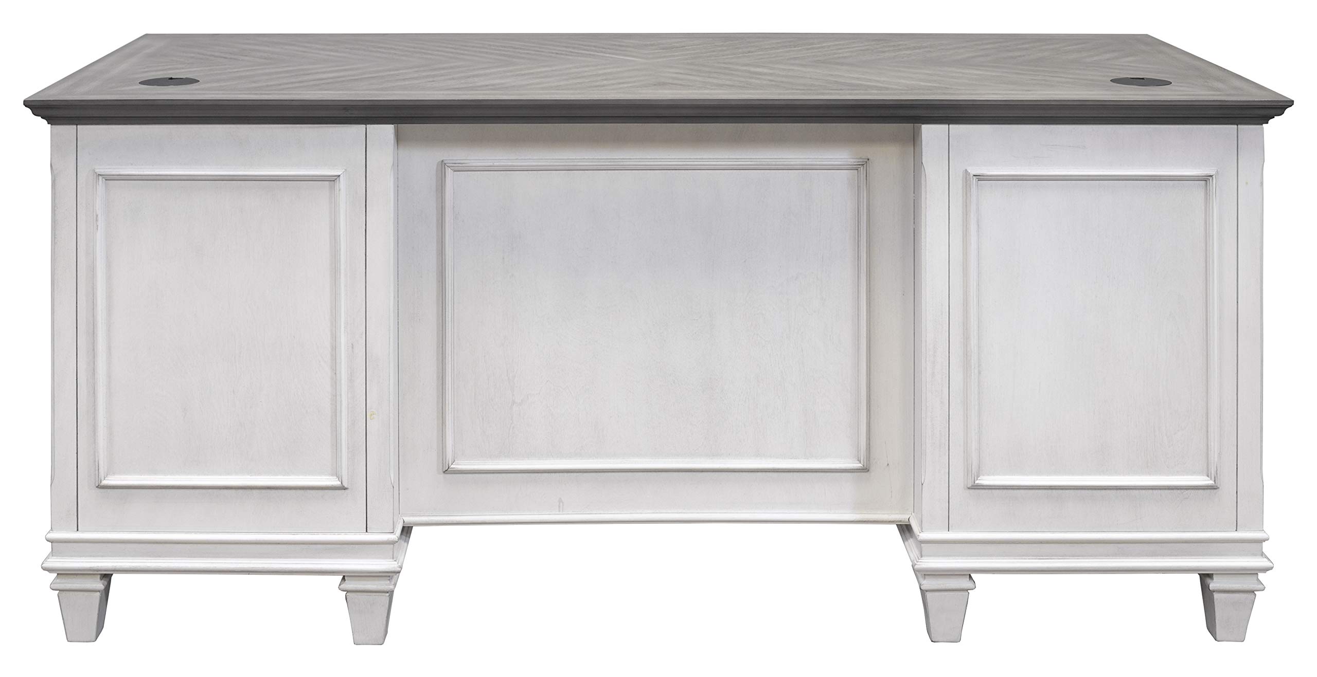 Martin Furniture Double Pedestal Office Desk in White - Modern Executive Desk for Home Office, Study Room & Workspace
