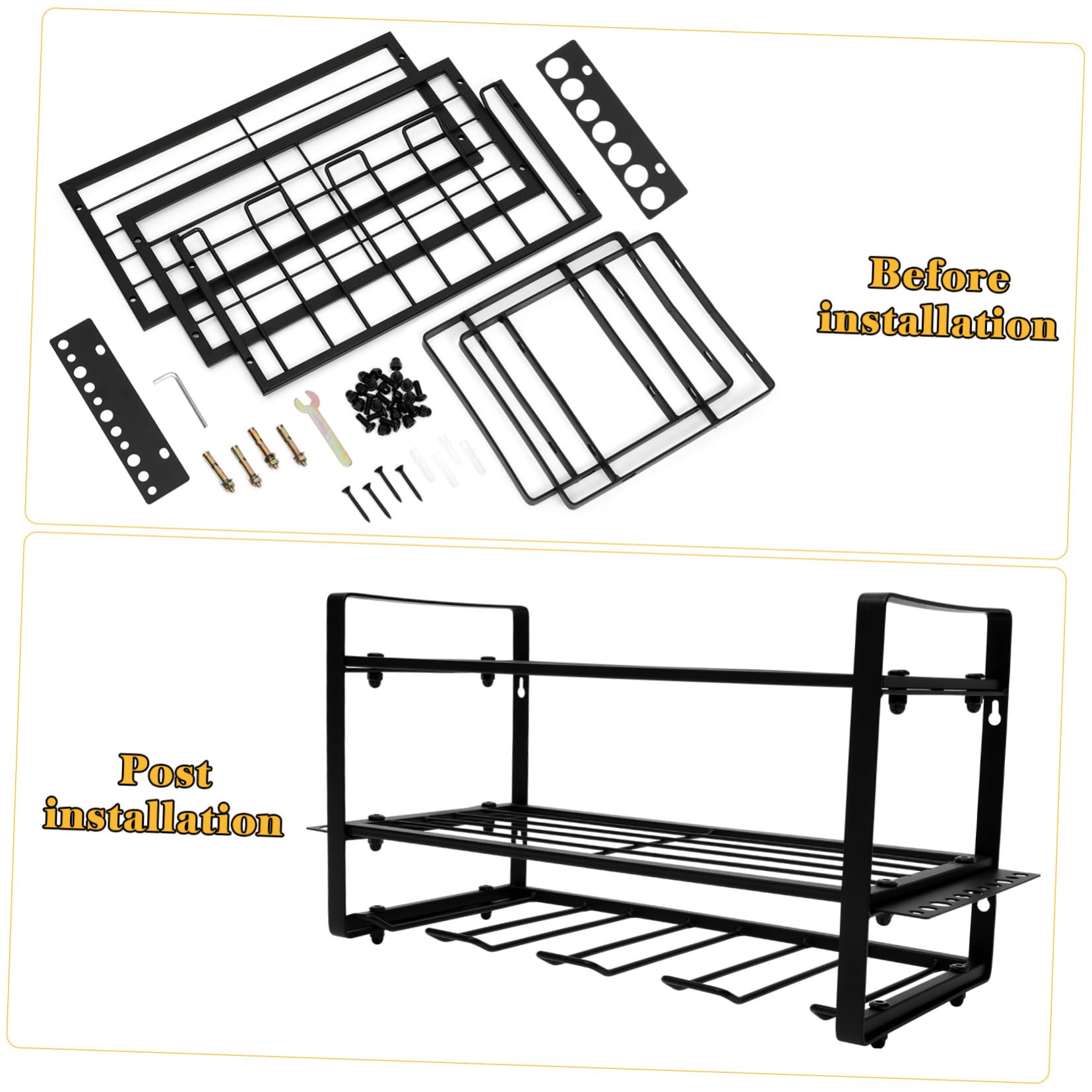 KOMBIUDA 3-Layer Wall Mount Tool Organizer - Heavy Duty Carbon Steel Garage Storage Rack for Screwdrivers, Pliers & Hand Tools - Perfect for Workshop, Garage & DIY Projects