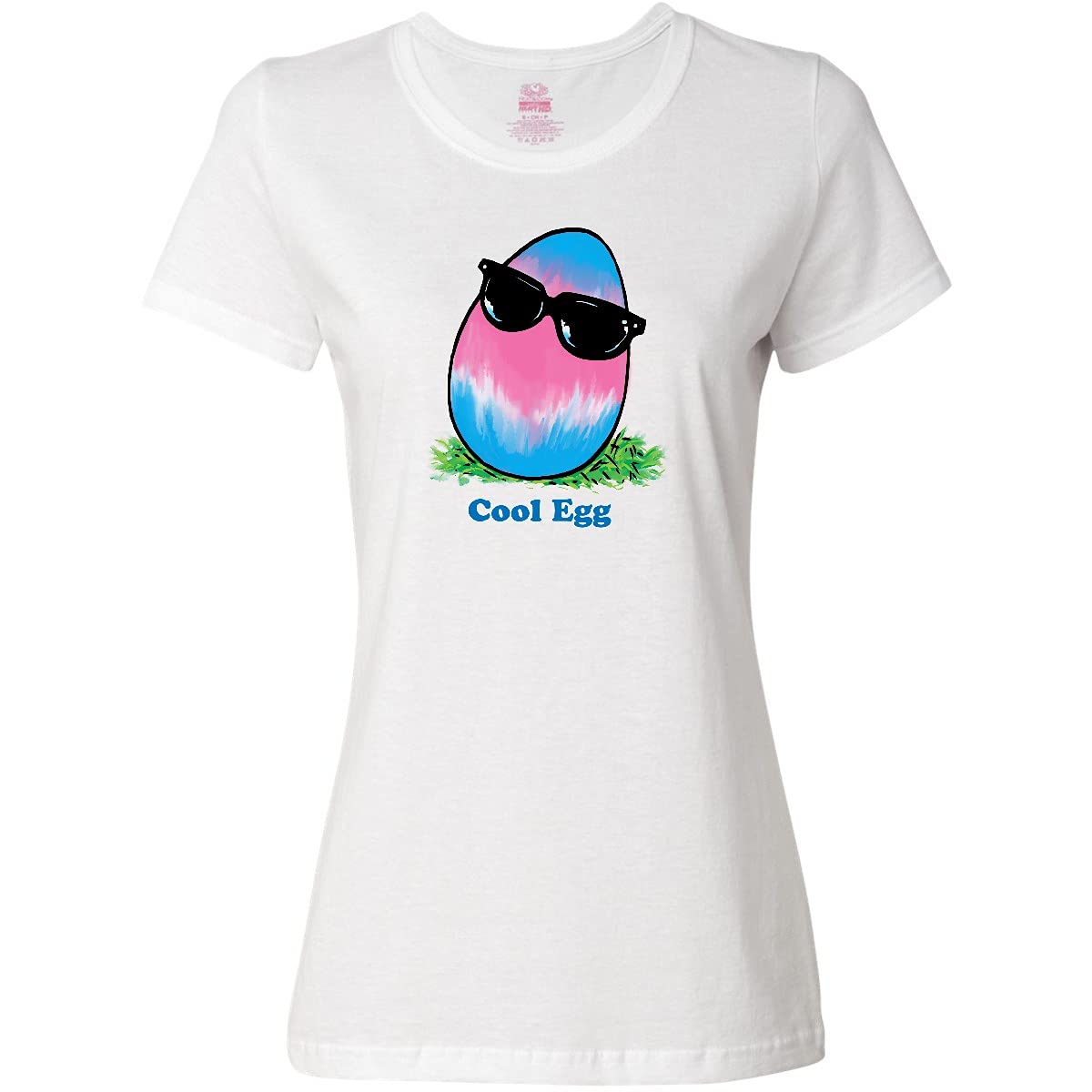Easter Pink and Blue Cool Egg with Sunglasses Women's T-Shirt - Fun Holiday Graphic Tee for Women - Perfect for Easter Celebrations, Spring Parties & Casual Wear