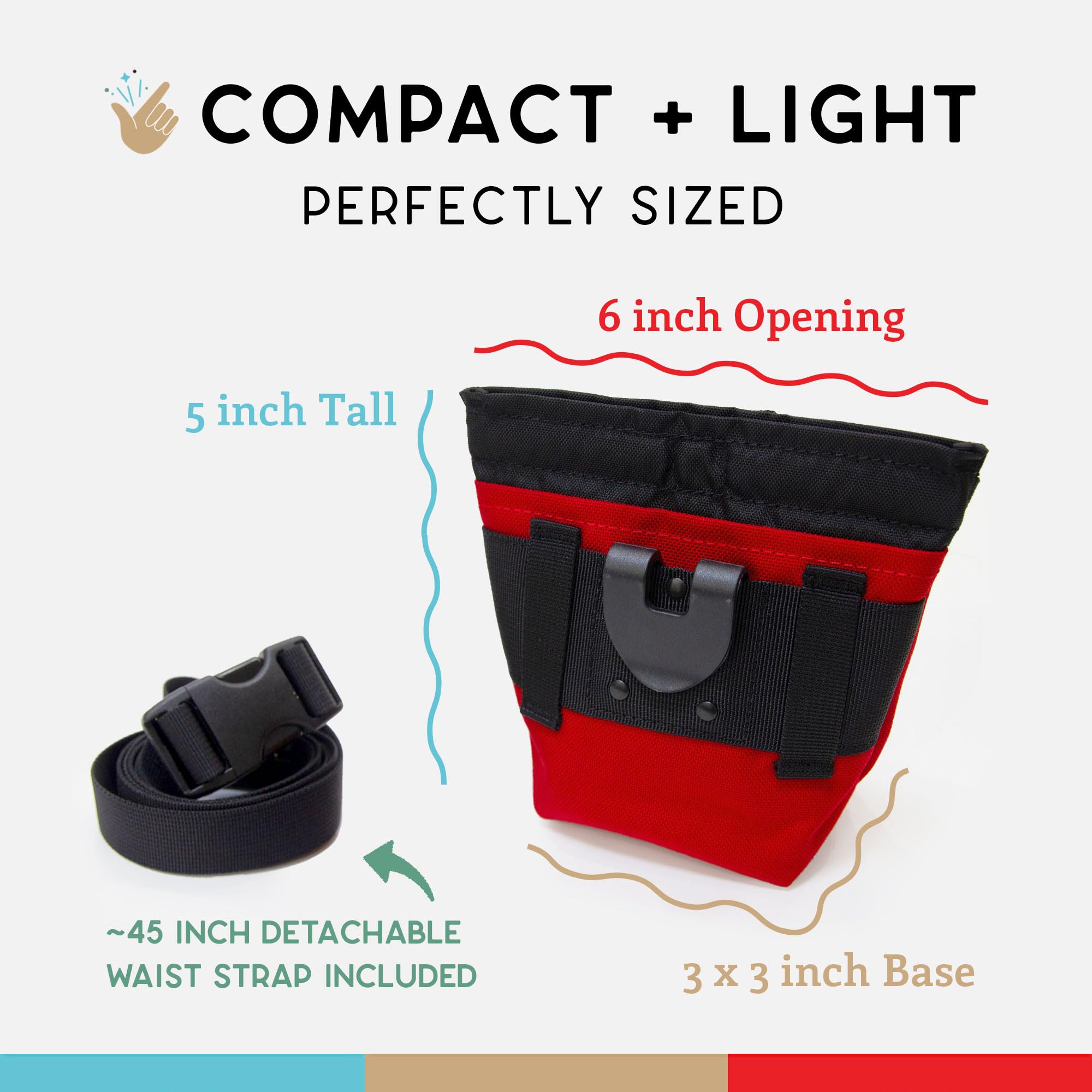 Premium Dog Treat Pouch for Training & Travel - Magnetic Closure, 2 Water-Resistant Compartments with Detachable Waist Strap & Belt Clip | Ideal for Outdoor Adventures, Walks, and Obedience Classes