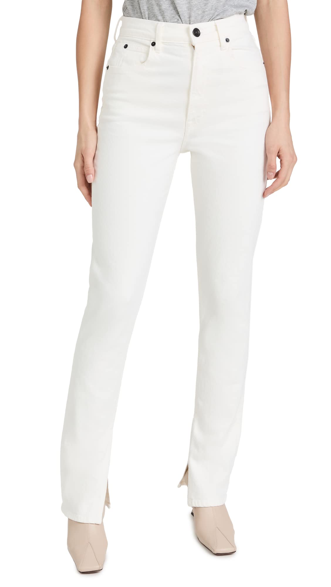 SLVRLAKE Women's Beatnik Split Jeans - High Waisted Distressed Denim Pants with Side Slits | Perfect for Casual Outfits, Street Style & Night Out Looks