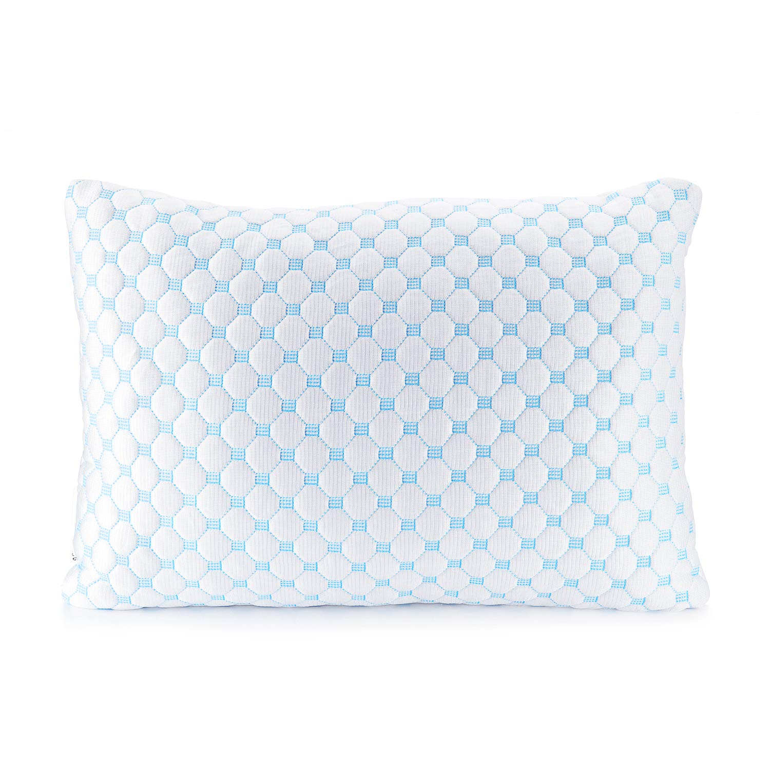 Clara Clark Cooling Memory Foam Pillow - Luxury Gel Pillow with Reversible Cover (Cool/Velvety) - Breathable Bed Pillow for Side Sleepers & Toddlers - 13