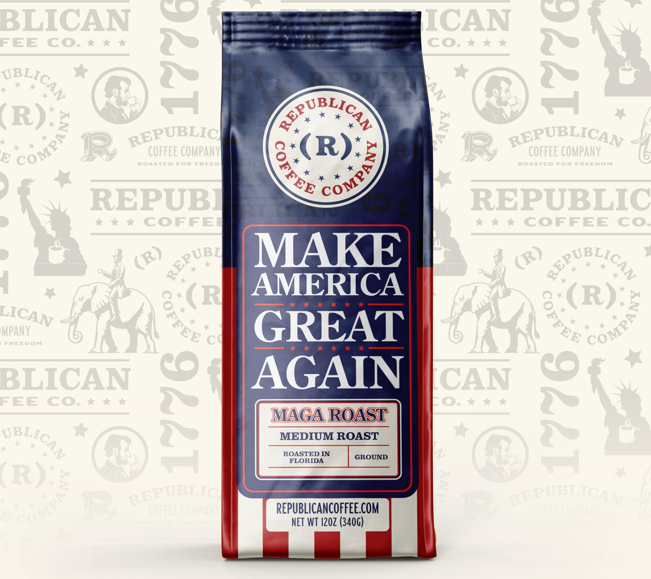 Make America Great Again Coffee | Premium Republican Coffee | Small Batch Whole Bean | 12oz Bag | Perfect for Conservative Gatherings & Patriotic Gifts