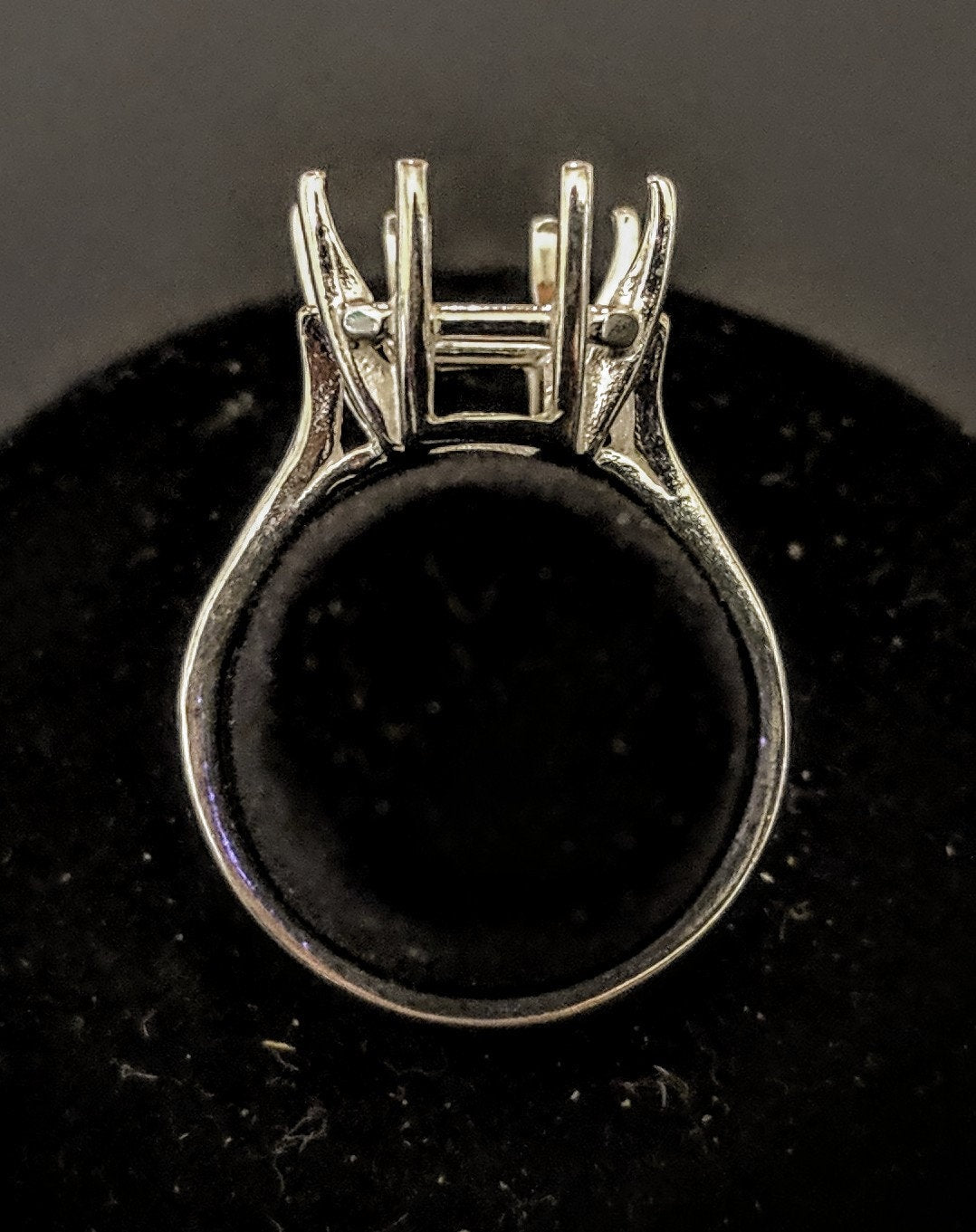 Solid Sterling Silver or 14kt Gold Emerald Cut Pre-Notched Blank Ring Setting - Size 7 (12x10mm or 16x12mm) - Perfect for Engagement Rings, Wedding Bands & Jewelry Making