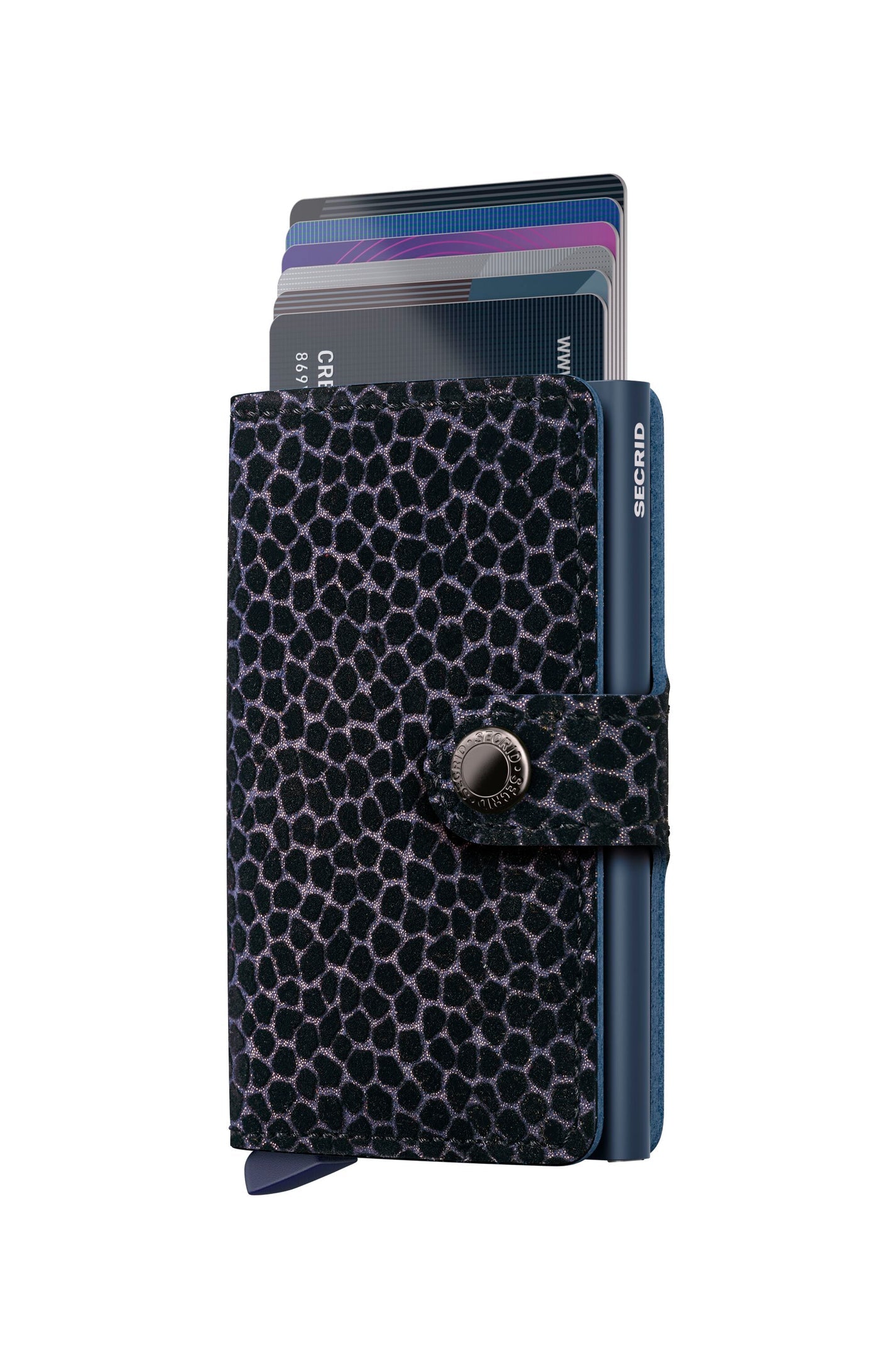 SECRID Miniwallet Giraffina Blue - Slim RFID Blocking Leather Wallet for Women & Men | Perfect for Travel, Everyday Use & Gift Giving