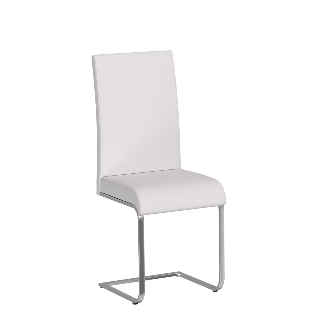 Yaheetech 4-Piece White Modern Dining Chairs Set - Faux Leather Upholstered Kitchen Chairs with Chrome Legs & High Back - Perfect for Dining Room, Kitchen, Cafe, and Restaurant Use