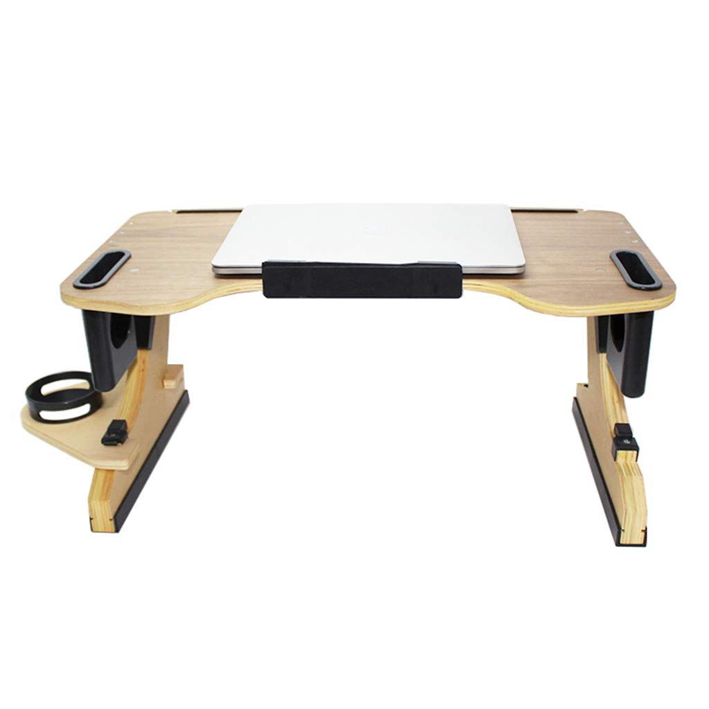 Adjustable Laptop Desk for Bed & Sofa - Foldable Lap Desk with Tray for Eating, Writing & Computer Use - Portable Bed Table Stand for Home Office & Dorm Room (Black)