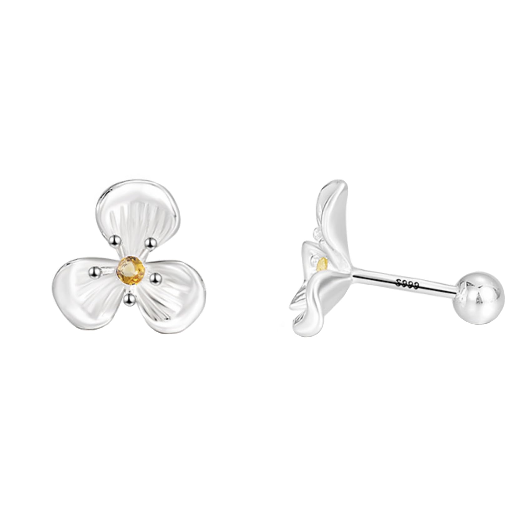 Sterling Silver Screw Back Stud Earrings for Women | Hypoallergenic S925 Tiny CZ Stud Earrings | Dainty Rhinestone Fashion Jewelry | Perfect Birthday Gifts for Her | Great for Everyday Wear, Office & Special Occasions