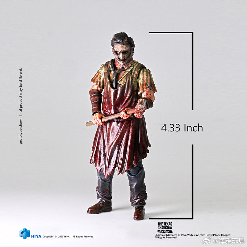 1/18 HIYA 4inch Action Figure - Texas Chainsaw Massacre 2003 Thomas Hewitt Slaughter Version - Exquisite Mini Collectible for Horror Movie Fans - Perfect for Display, Collection, and Halloween Decor