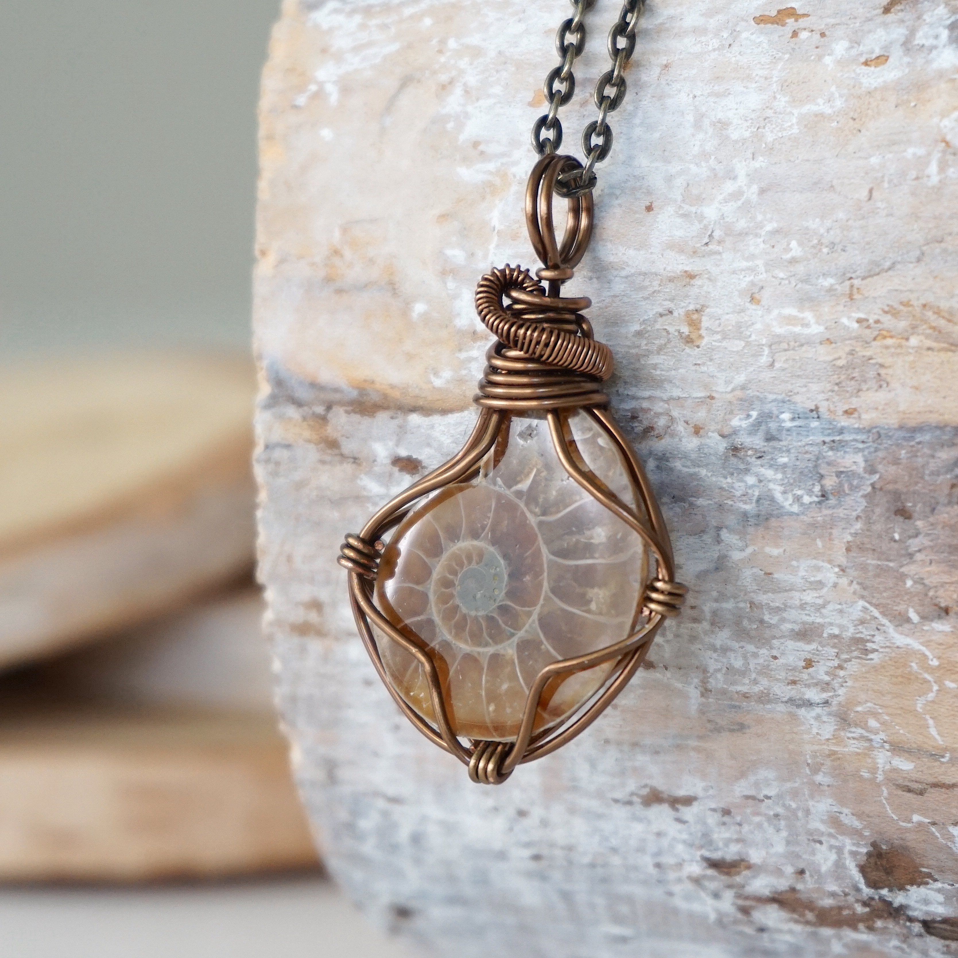 Ammonite Fossil Pendant Necklace - Antique Bronze Jewelry for Women, Men - Perfect for Gifts, Boho Style & Everyday Wear