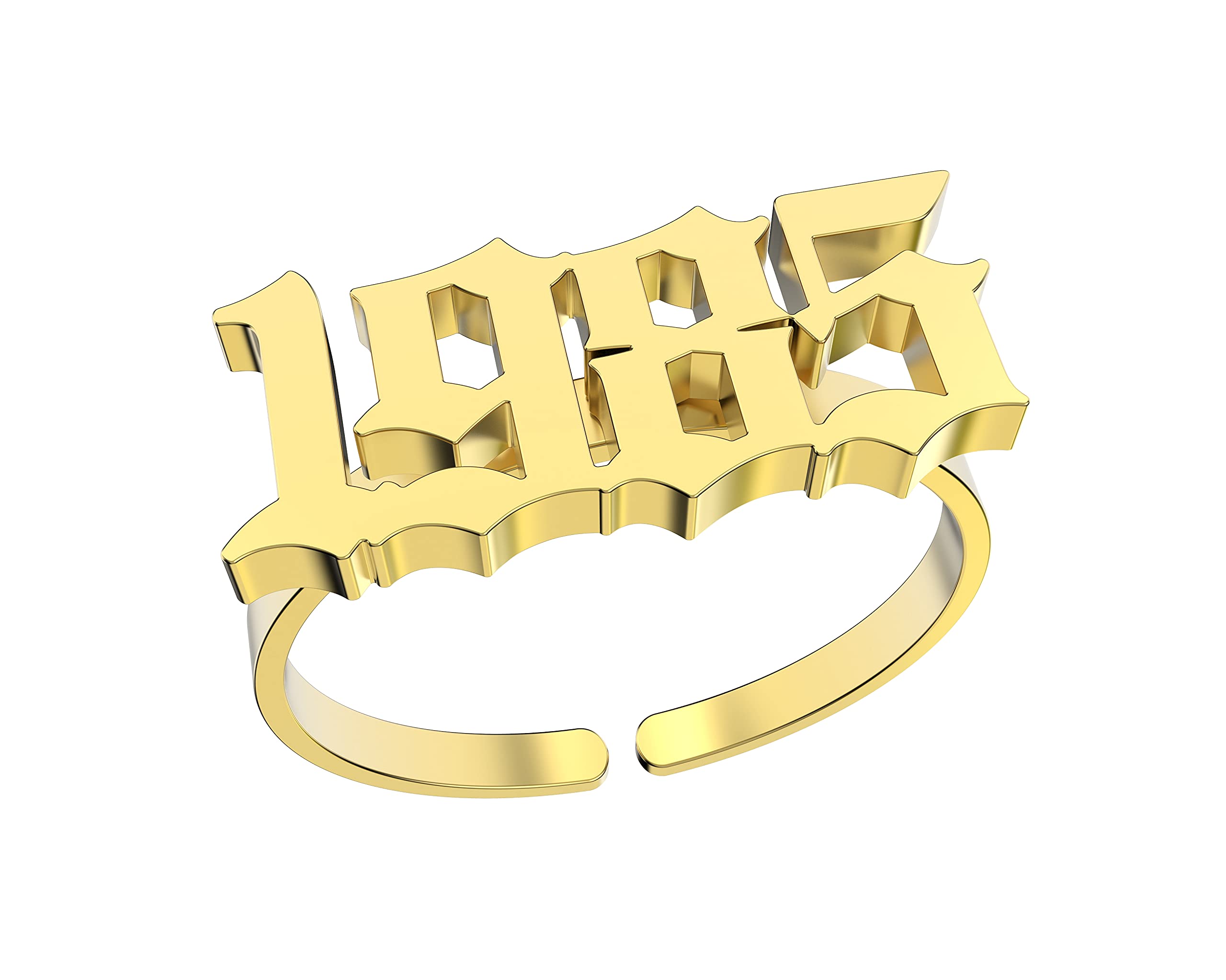 Haobase Stainless Steel Birth Year Rings for Women & Men - Adjustable Wedding Band Jewelry - Perfect for Anniversaries, Engagements & Everyday Wear