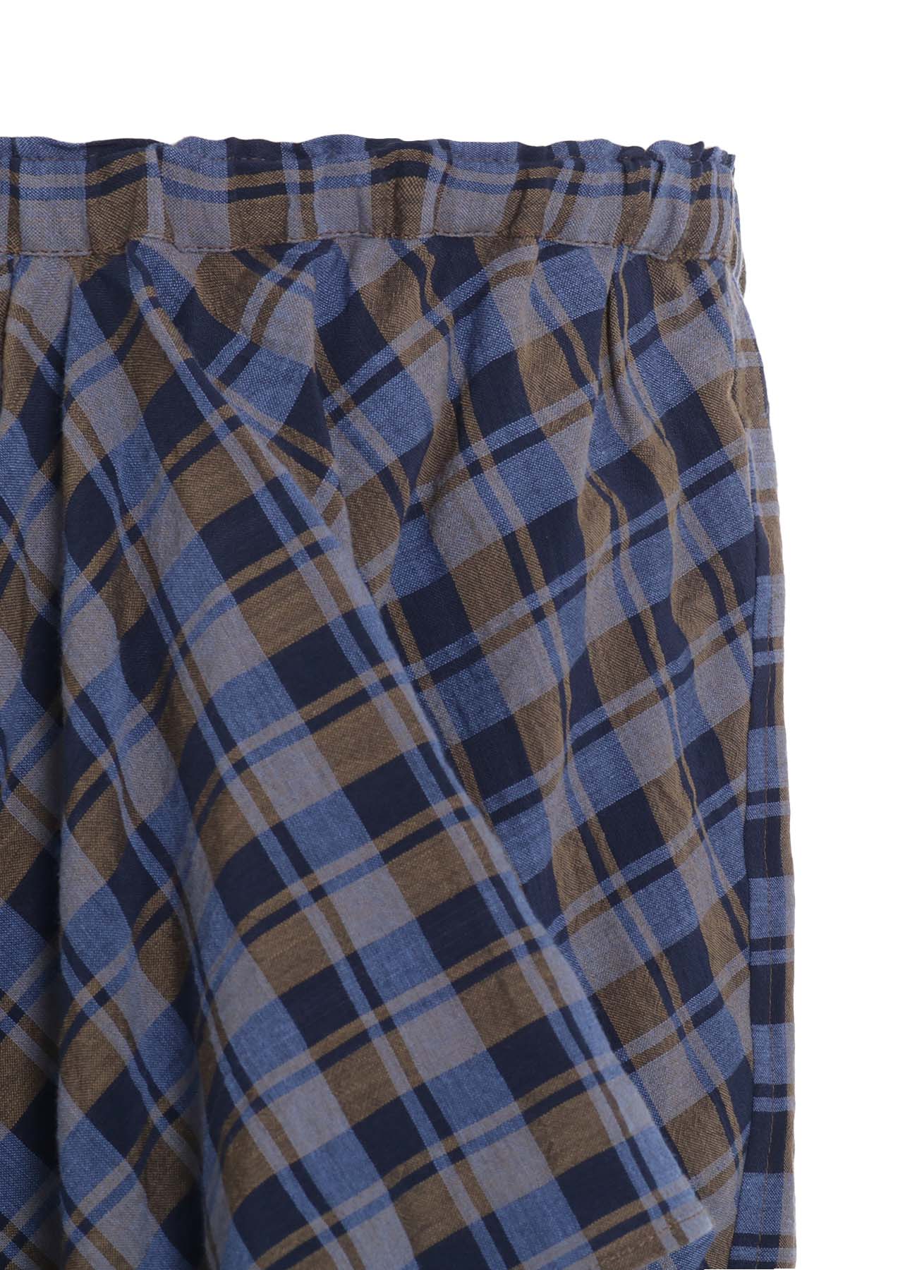 Soft & Breathable Cotton Cupro Mini Plaid Drape Pants for Women - Stylish Lounge & Casual Wear for Home, Travel & Everyday Comfort