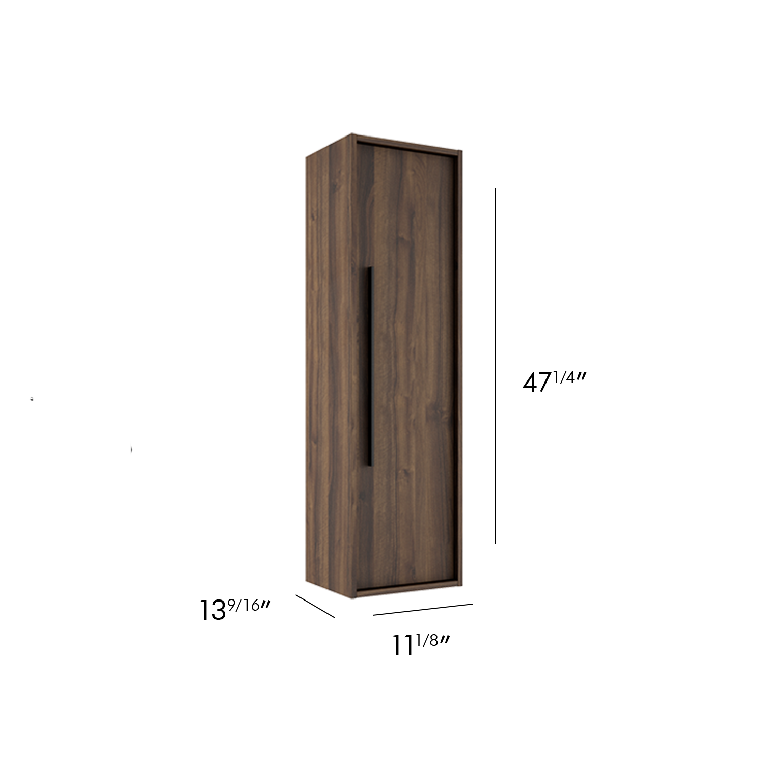 48 Inch Aqua Tall Side Cabinet - Modern Storage Solution for Living Room, Bedroom, or Office