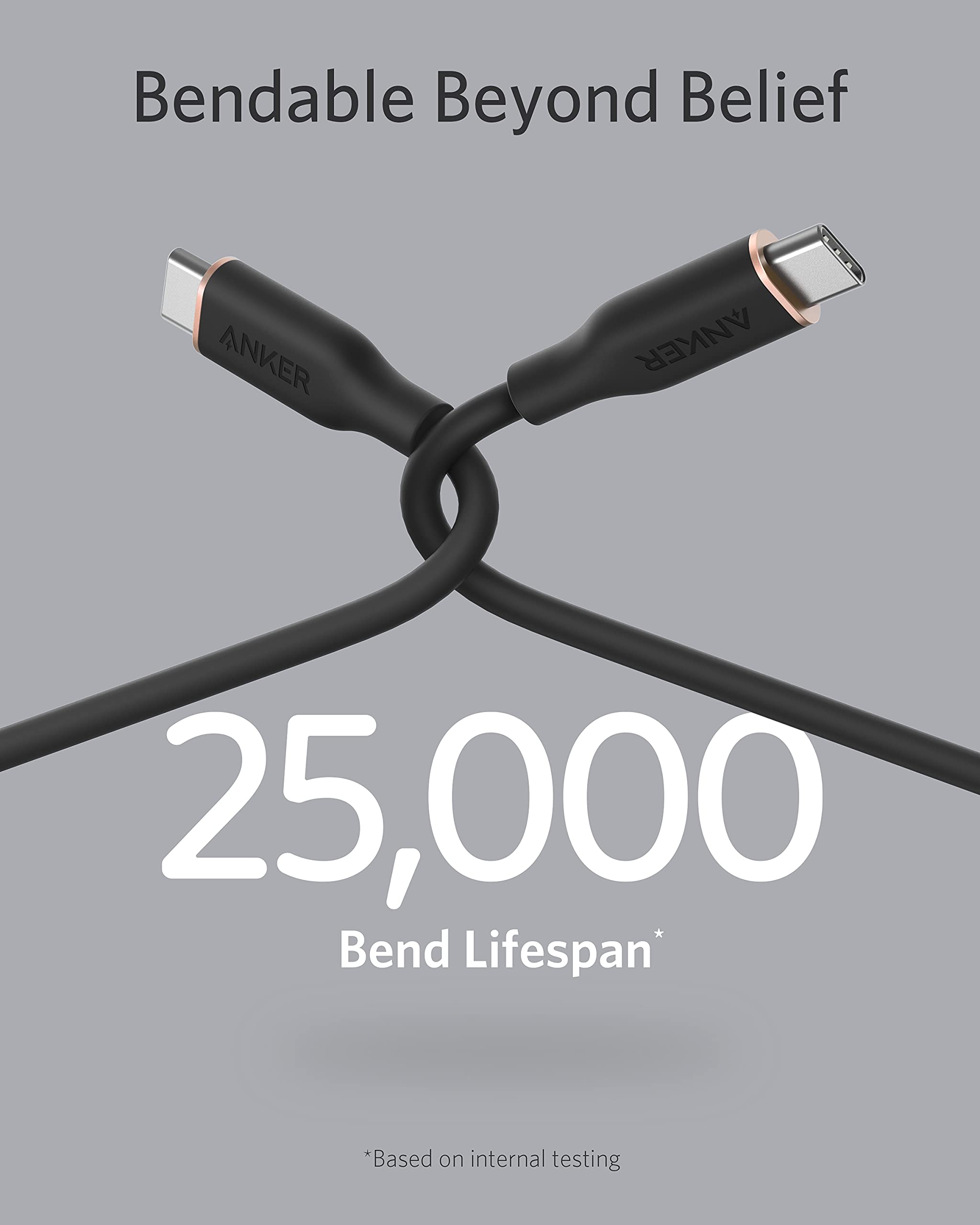 Anker 100W USB C Cable Fast Charging for iPhone 16 & MacBook Pro - Home & Travel