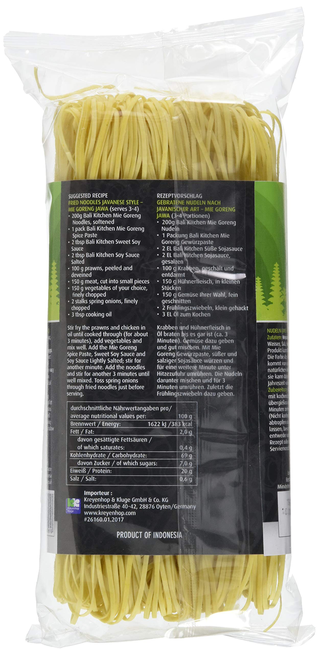 BALI KITCHEN Bami Goreng Noodles (1 x 200g) - Authentic Indonesian Stir-Fried Noodles for Quick & Easy Asian Meals at Home