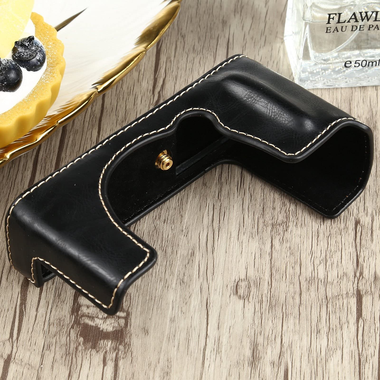 Premium PU Leather Camera Half Case with 1/4 Inch Thread - Compatible with FUJIFILM XE4 | Durable Camera Accessory for Travel & Street Photography