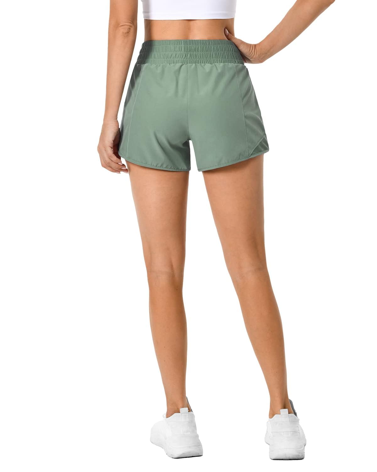 High Waisted Women's Athletic Shorts - Quick Dry Lightweight Gym Running Workout Shorts with Liner & Zip Pockets | Perfect for Yoga, Jogging, Fitness Training & Summer Sports