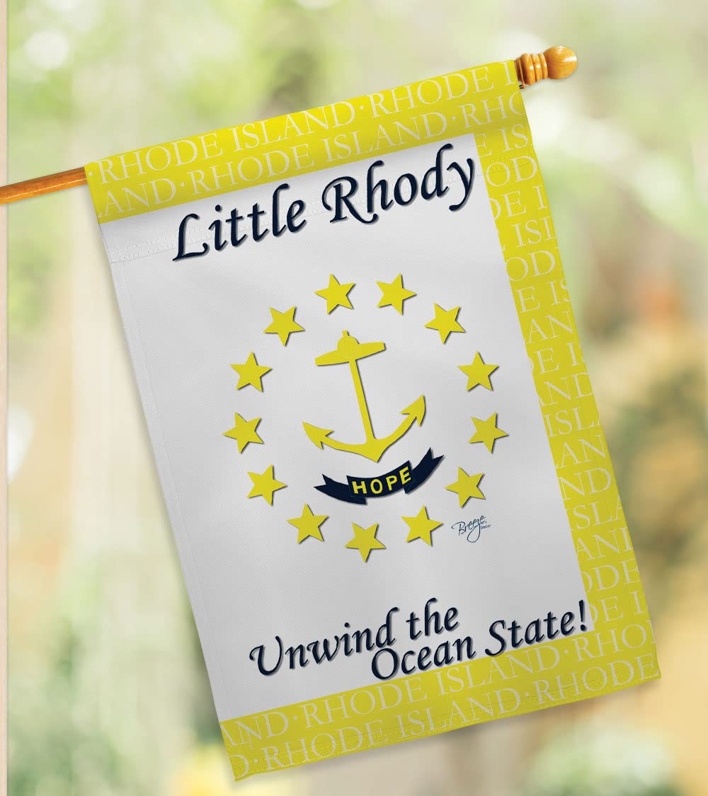 Rhode Island Americana House Flag Set 28x40