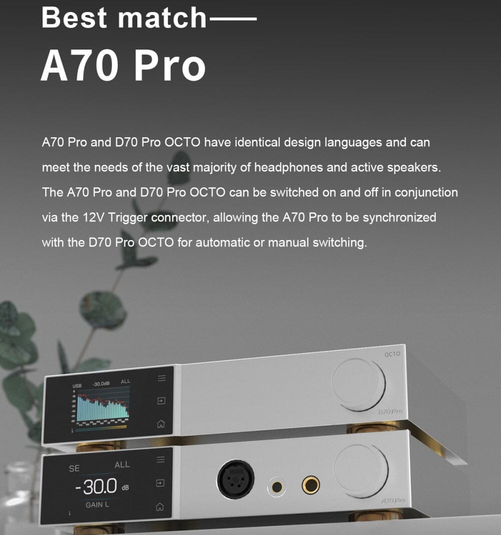 TOPPING A70Pro Hi-Fi Headphone Amplifier & D70Pro OCTO DAC Combo with XLR Cable - Professional Audio System for Home Studio, Audiophile Listening & Music Production