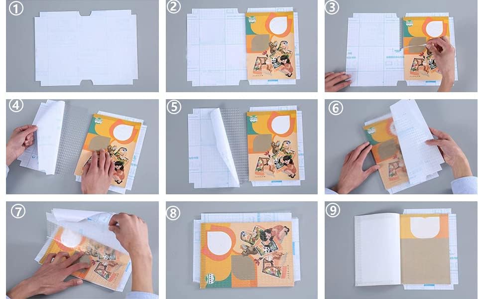 SHREE VALLV Transparent A4 Book Stickers - 10 Pack Waterproof Self-Adhesive Textbook Covers, Customizable Protective Film for School Books | Perfect for Classroom, Library & Home Study Organization