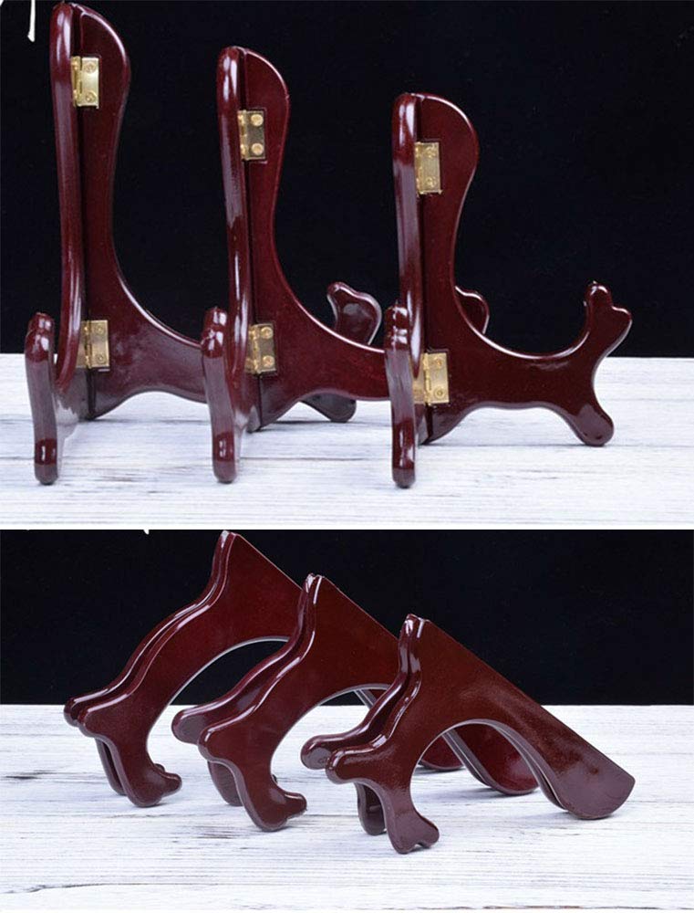 Premium Mahogany Wooden Easel Stand - 5 Inch Folding Display Holder for Plates, Pictures & Art - Perfect for Home Decor, Gift Presentations & Craft Shows