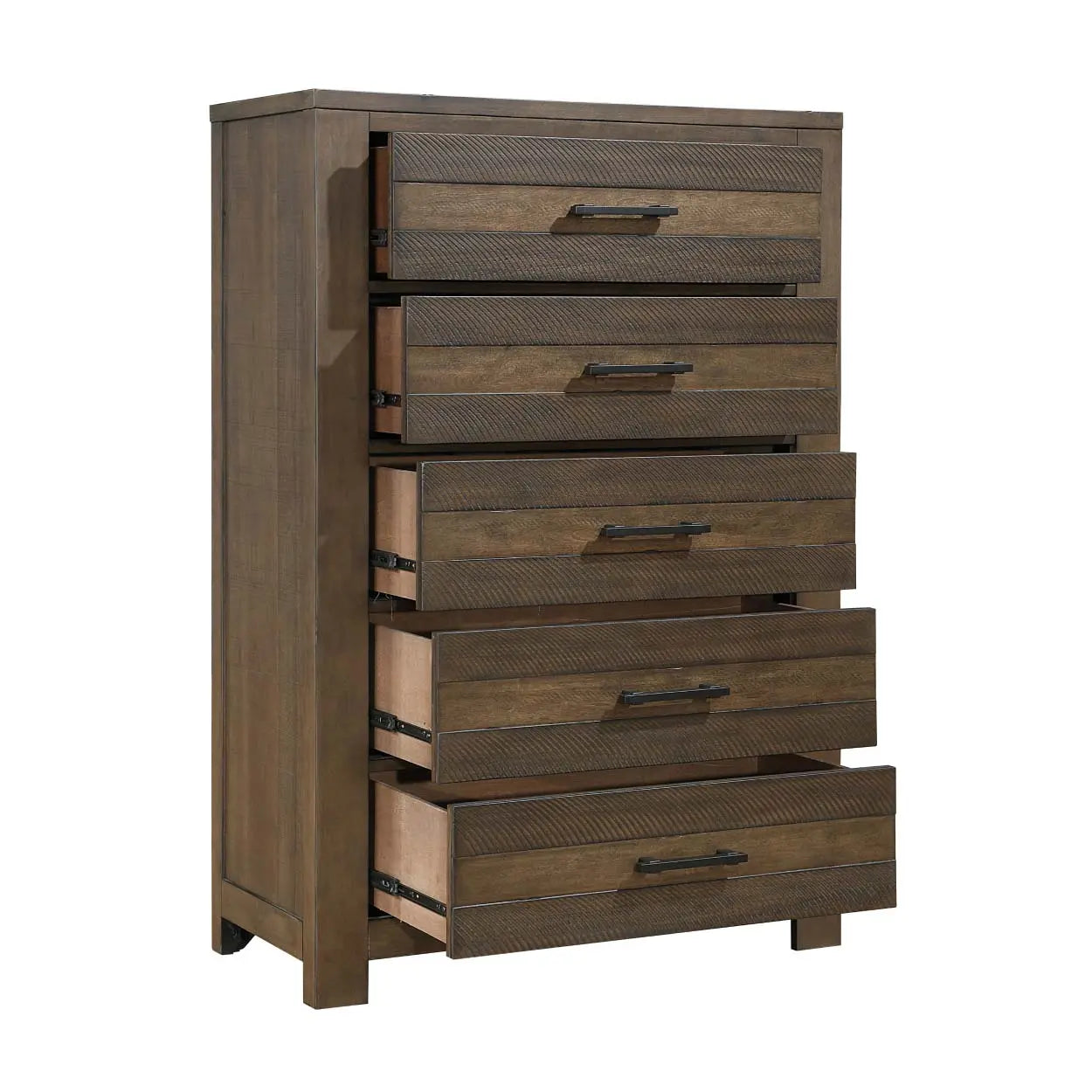 Conway 5-Piece Bedroom Set 1497 - Queen Size Bed Frame, Nightstand & Dresser - Modern Farmhouse Style Furniture for Master Bedroom & Guest Room
