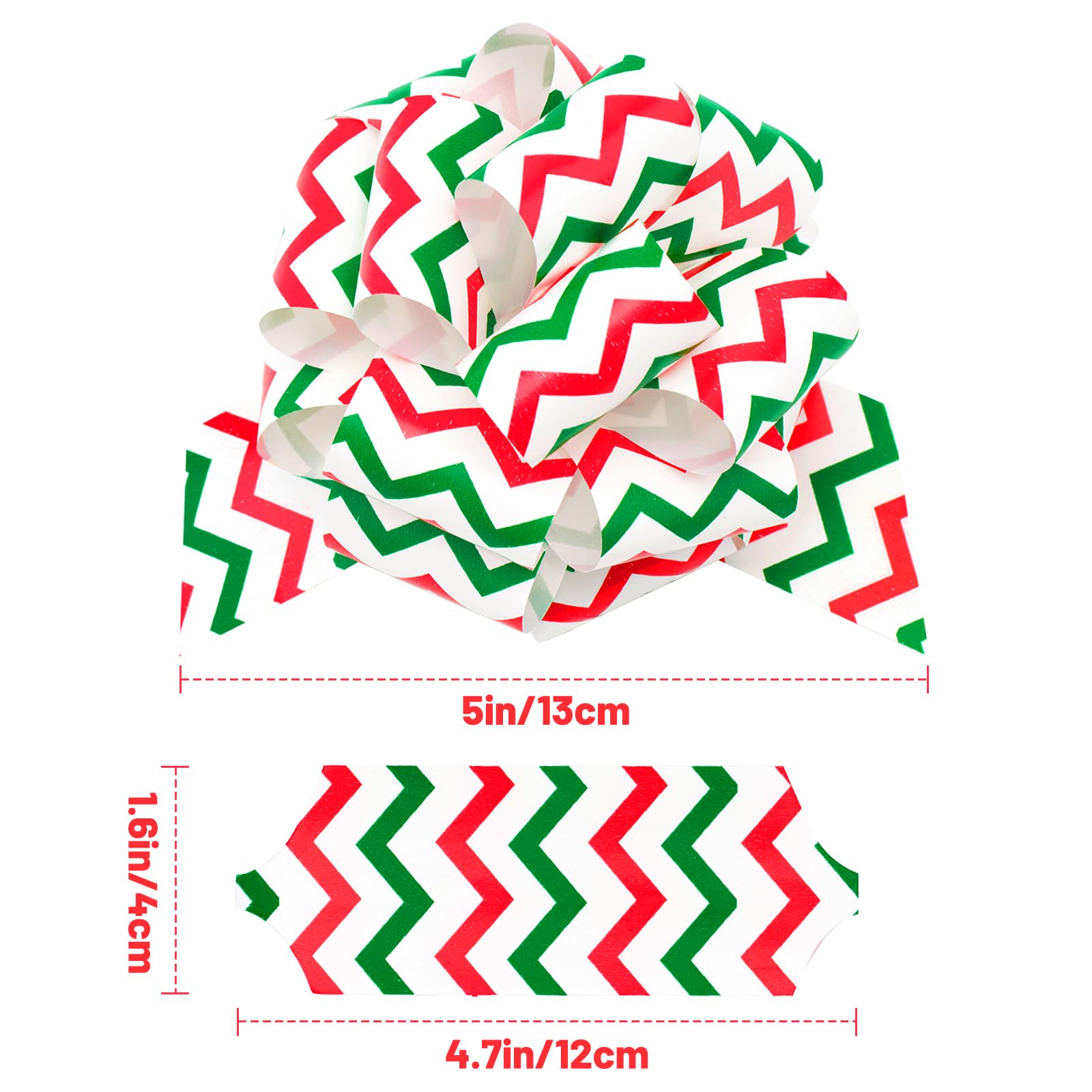 KINGLAKE 24PCS Christmas Pull Bows - 5” Gift Wrapping Bows for Trees & Presents | Holiday Decor