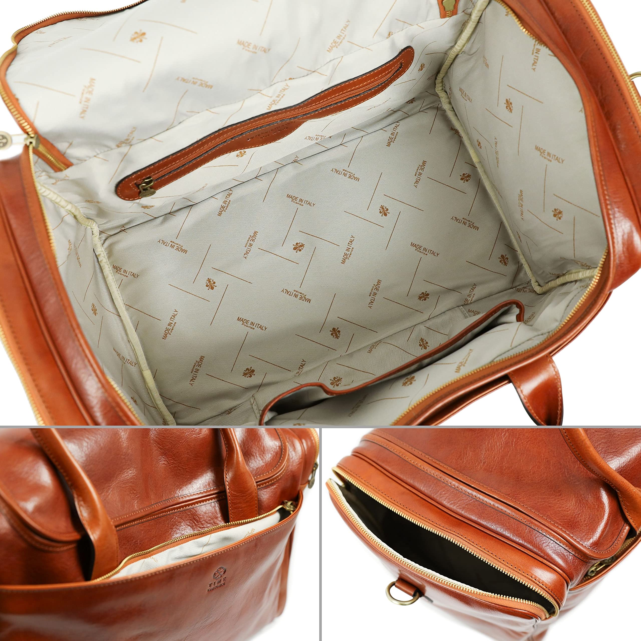 Premium Leather Duffel Bag for Men & Women - Large Travel Gym Weekender Carry-On Bag with Durable Time-Resistant Design - Perfect for Business Trips, Gym Workouts & Weekend Getaways