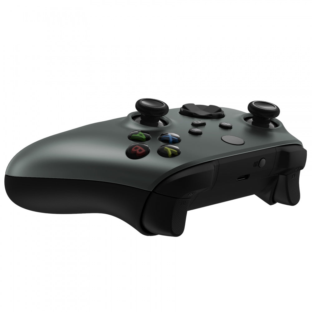 eXtremeRate Steel Gray Replacement Faceplate & Grip Housing Shell Case for Xbox Series S/X Controller - Premium Accessory (Controller Not Included) - Perfect for Gaming, Customization & Controller Repair