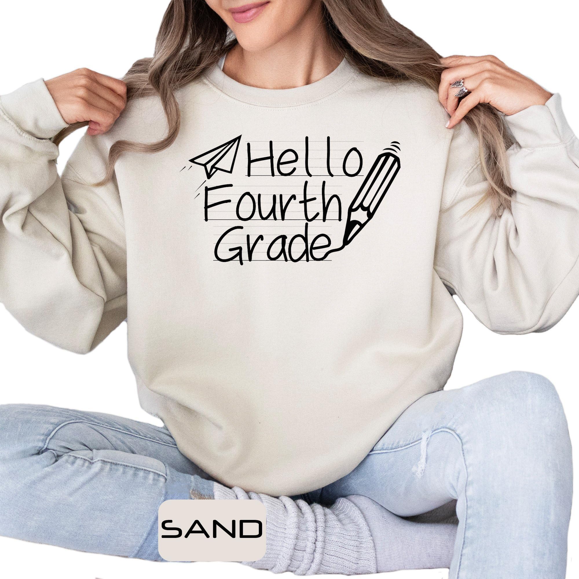 4th Grade Teacher T-Shirt - Back to School Graphic Tee for Women & Men - First Day of School Outfit - Casual Comfort Fit Cotton Shirt - Perfect for Classroom, Teacher Appreciation & School Events