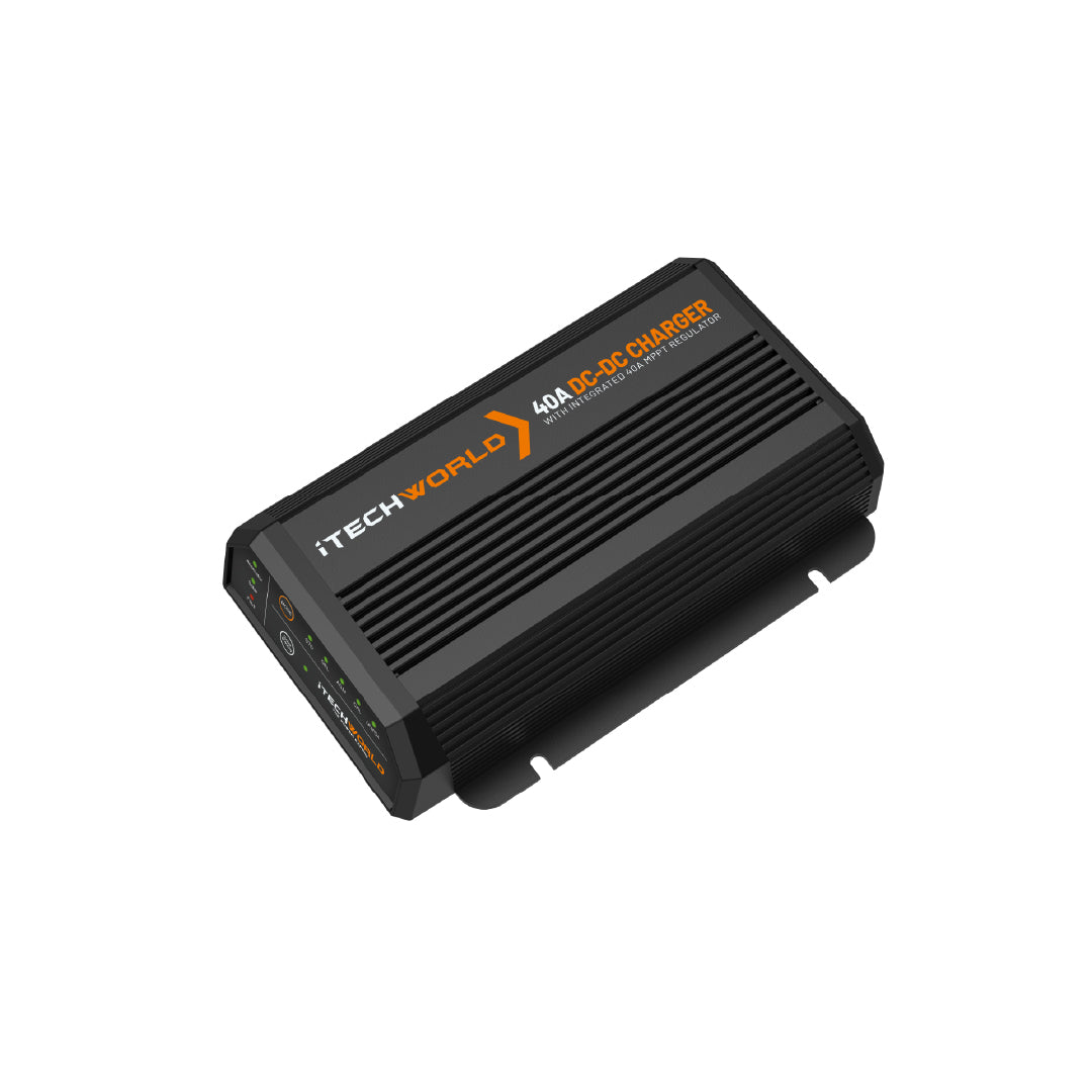 iTECHDCDC40 40A DC-DC & MPPT Battery Charger for 12V/24V Systems - Perfect for RVs, Boats, Solar Power & Off-Grid Applications