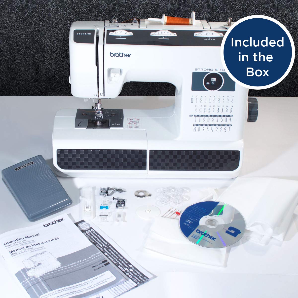 Brother ST371HD Heavy Duty Sewing Machine with 37 Built-in Stitches | Free Arm & 6 Included Presser Feet | Perfect for Quilting, Denim & Home Decor Projects