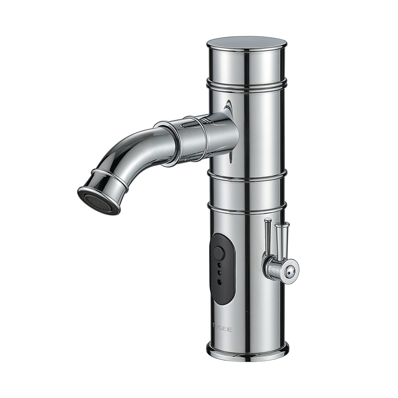 Touchless Bathroom Faucet with Rotatable Spout & Manual Option - Temperature & Flow Control Chrome Sink Faucet (TS-5501C) for Modern Homes & Public Restrooms