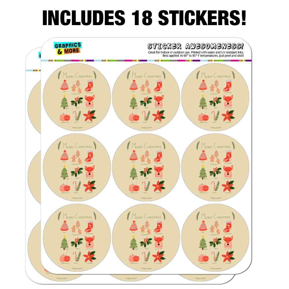 Christmas Cookie Holly Fox Planner Stickers - Scrapbooking & Crafting Decals for DIY Calendars, Journals, and Holiday Decorations | Perfect for Gift Wrapping, Card Making & Party Favors
