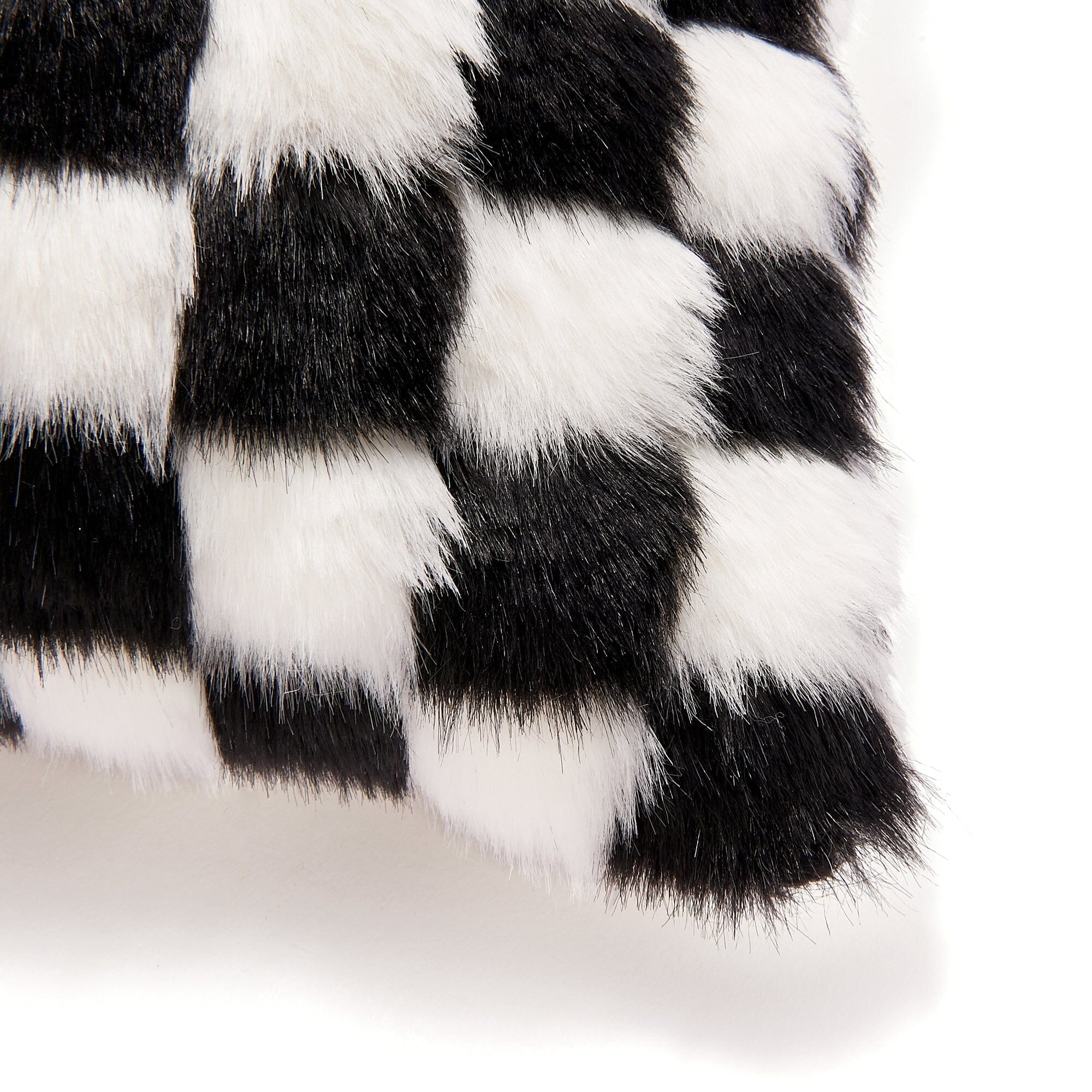 Premium 450x450 Fur AB Cushion Cover - Soft White & Black Reversible Pillow Case for Sofa, Bed, Chair - Cozy Home Decor & Living Room Accessories