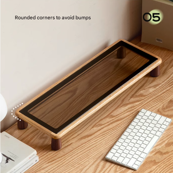 Solid Oak Wood Table Shelves - Rustic Home Office & Living Room Storage Organizer for Books, Decor & Essentials