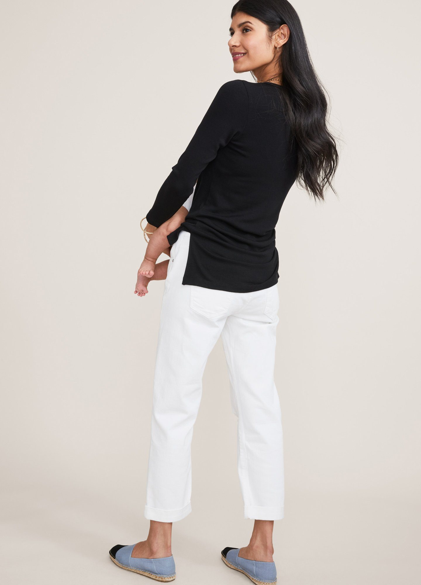 Ultra Soft Rib Relaxed Nursing Henley Top for Women - Comfortable Maternity & Breastfeeding Shirt - Perfect for Casual Wear, Lounging & Nursing at Home