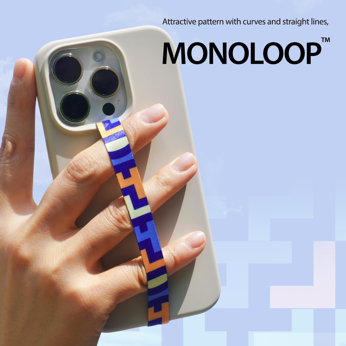 Araree Monoloop Finger Phone Grip - Non-Slip Phone Strap Holder Compatible with Wireless Charging | Beige Phone Charm for Secure One-Handed Use During Commuting, Workouts & Daily Activities