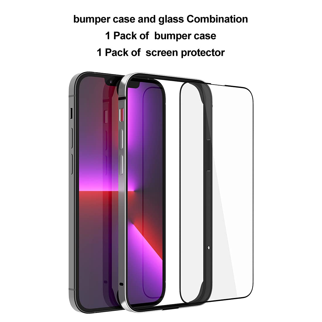 Slim Thin iPhone 13 Mini Case 5.4 Inch - Metal Bumper with Soft TPU Inner Shell | No Signal Interference | Wireless Charging Compatible | Silver | Perfect for Everyday Use, Office & Travel Protection
