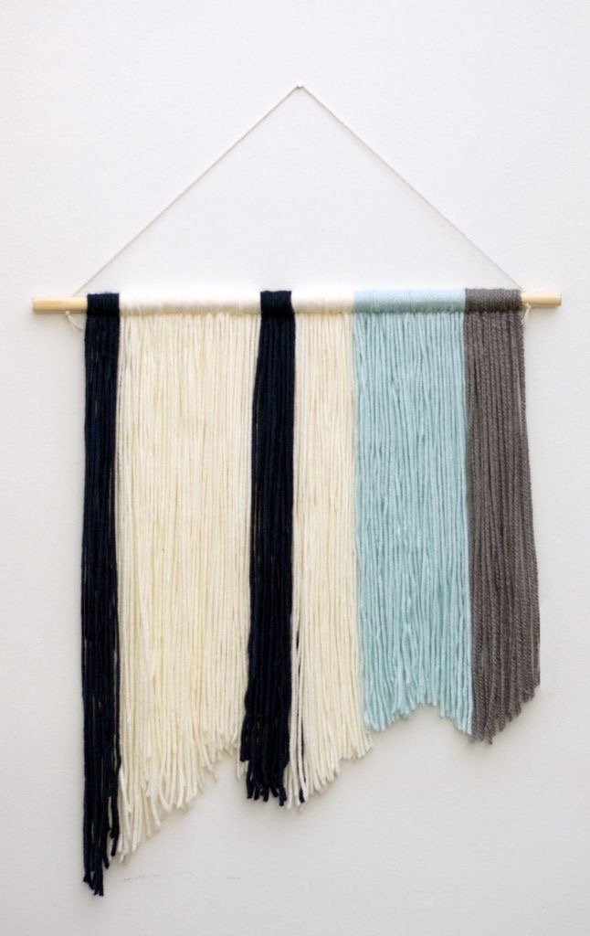Boho Yarn Wall Hanging - Handmade Macrame Wall Decor - Bohemian Tapestry for Living Room, Bedroom & Nursery - Natural Fiber Home Decoration