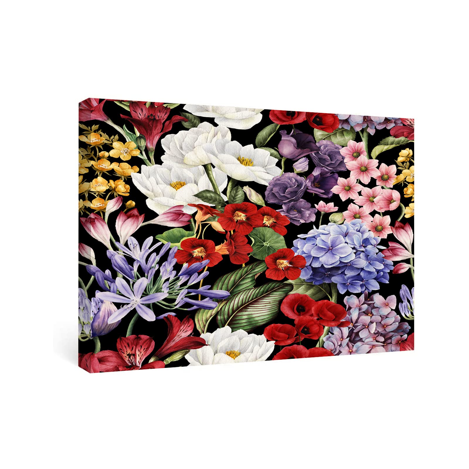 Tropical Floral Wall Art Canvas - Farmhouse Decor for Living Room & Kitchen - Ready to Hang 8x12 Inch