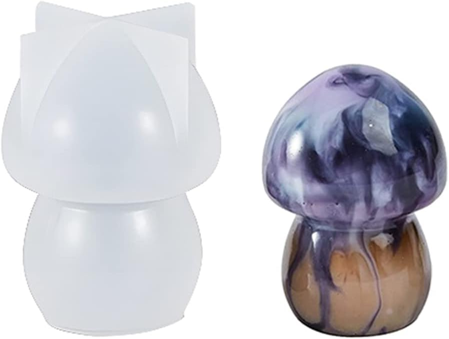 3D White Mushroom Silicone Molds for Epoxy Resin Casting - DIY Soap Making, Jewelry & Home Decor - Perfect for Resin Art, Candle Making & Craft Projects