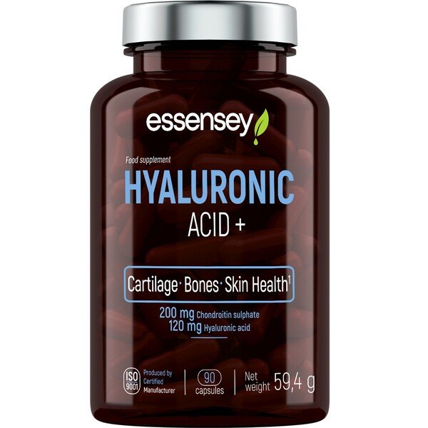 Essensey Hyaluronic Acid Supplement 90 Capsules - Skin Hydration & Joint Support for Women & Men | Daily Anti-Aging & Moisturizing Care
