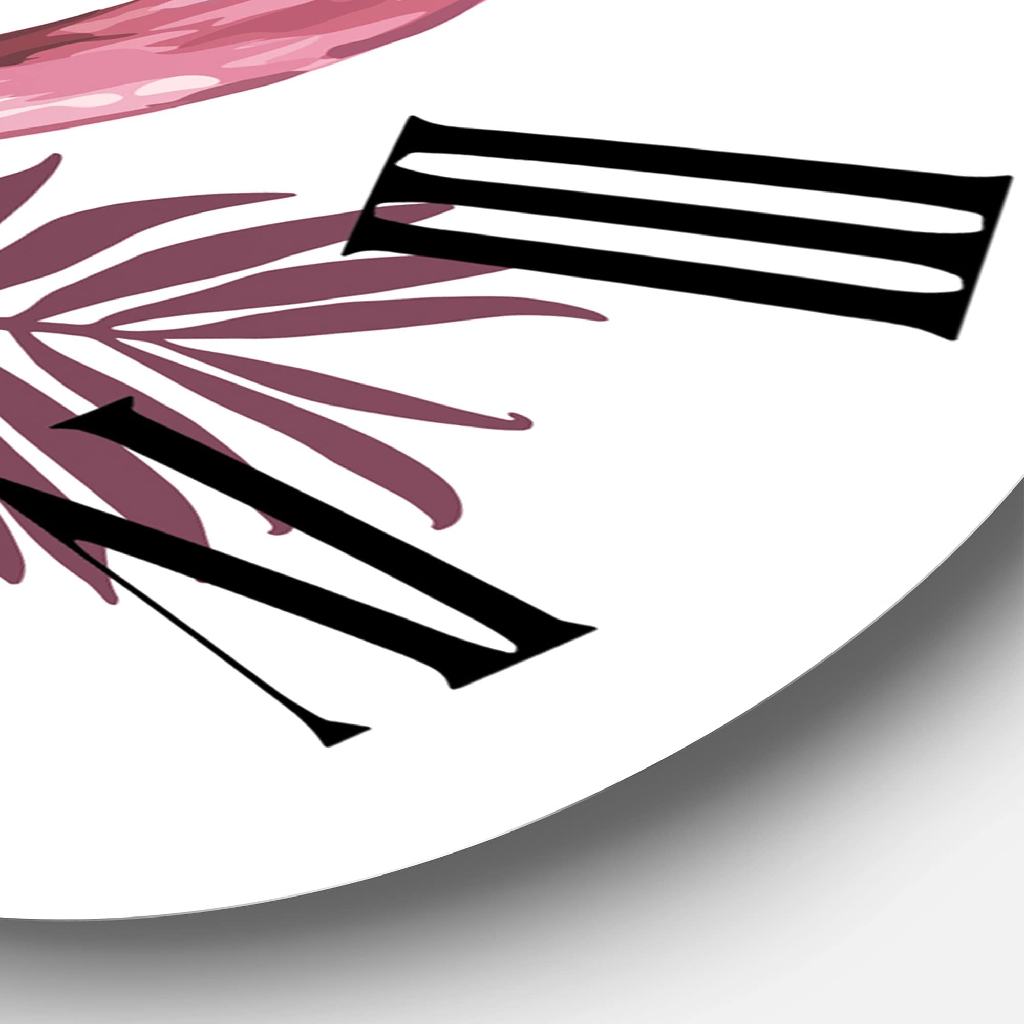 DesignQ Tropical Flamingo Wall Clock - Large Kitchen Decor with Vibrant Summer Theme - Perfect for Home, Office, and Beach House Decor