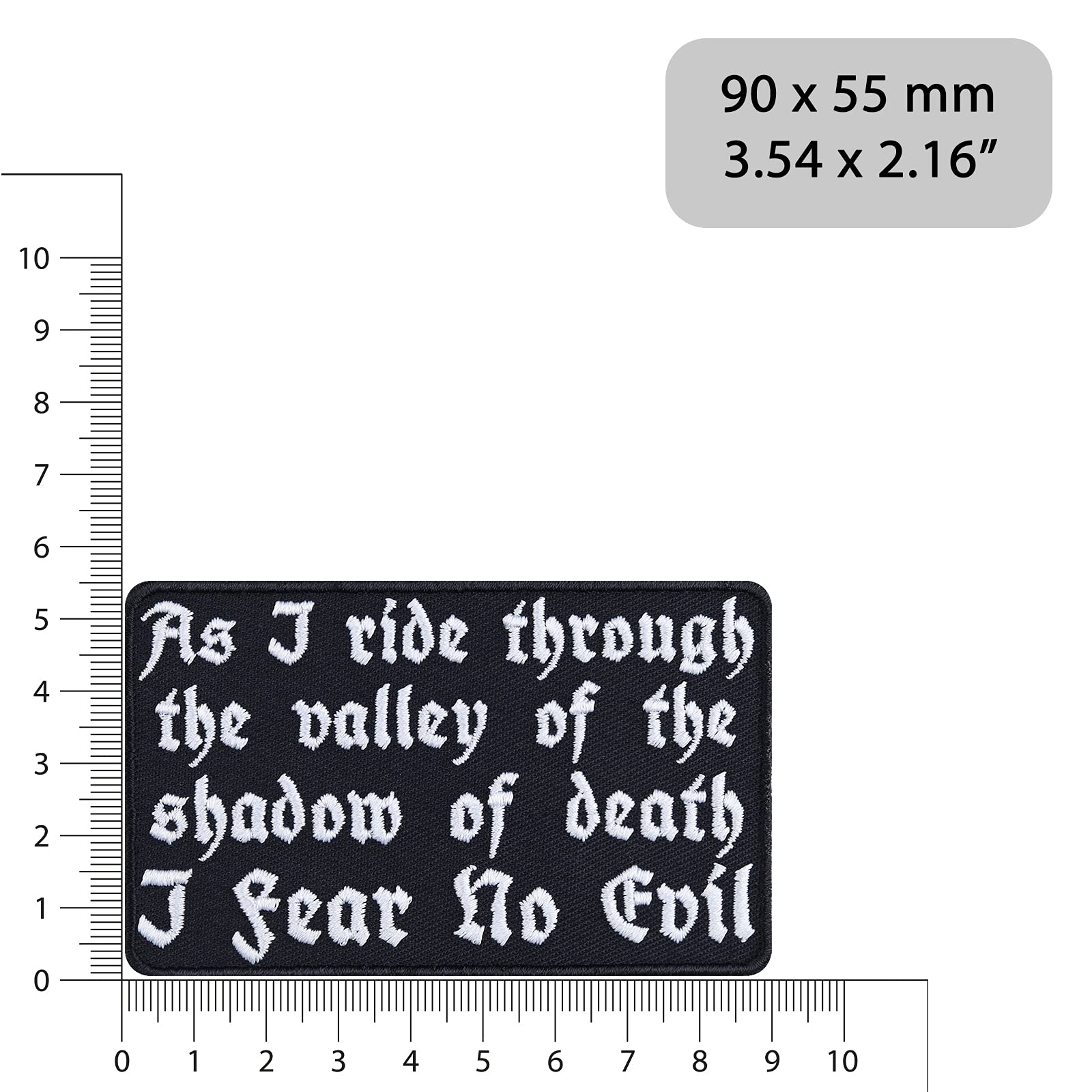 Funny Bikers Iron On Patches - 'I Fear No Evil' Sew On Applique Badge for Jeans, Jackets & Vests | 3.54x2.16 Inch Motorcycle Accessories - Perfect for Biker Gangs, Riding Clubs & Customizing Gear