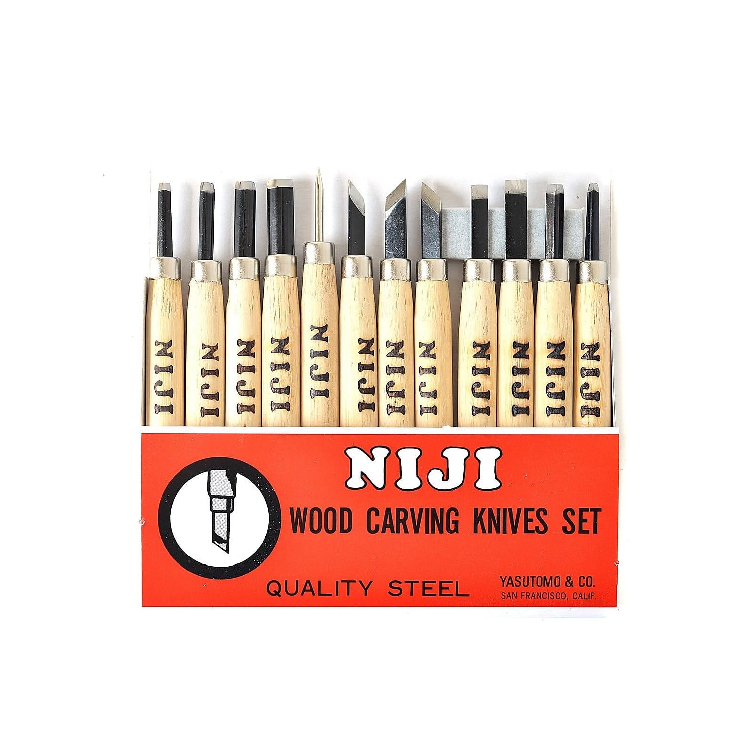 Yasutomo 12-Piece Wood Carving Knife Set - Professional Woodworking Tools for Carving, Whittling & Sculpting - Perfect for Artists, Hobbyists & DIY Crafts
