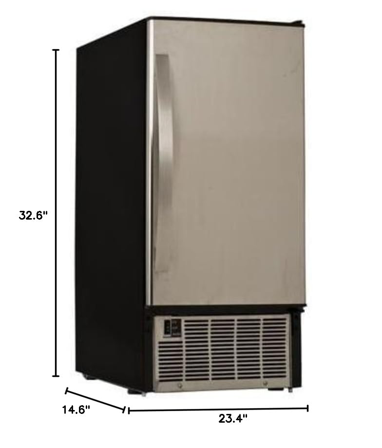 EdgeStar IB450SS 15-Inch Undercounter Ice Maker - 50 lb Daily Capacity, Stainless Steel Commercial Ice Machine for Restaurants, Bars & Home Use