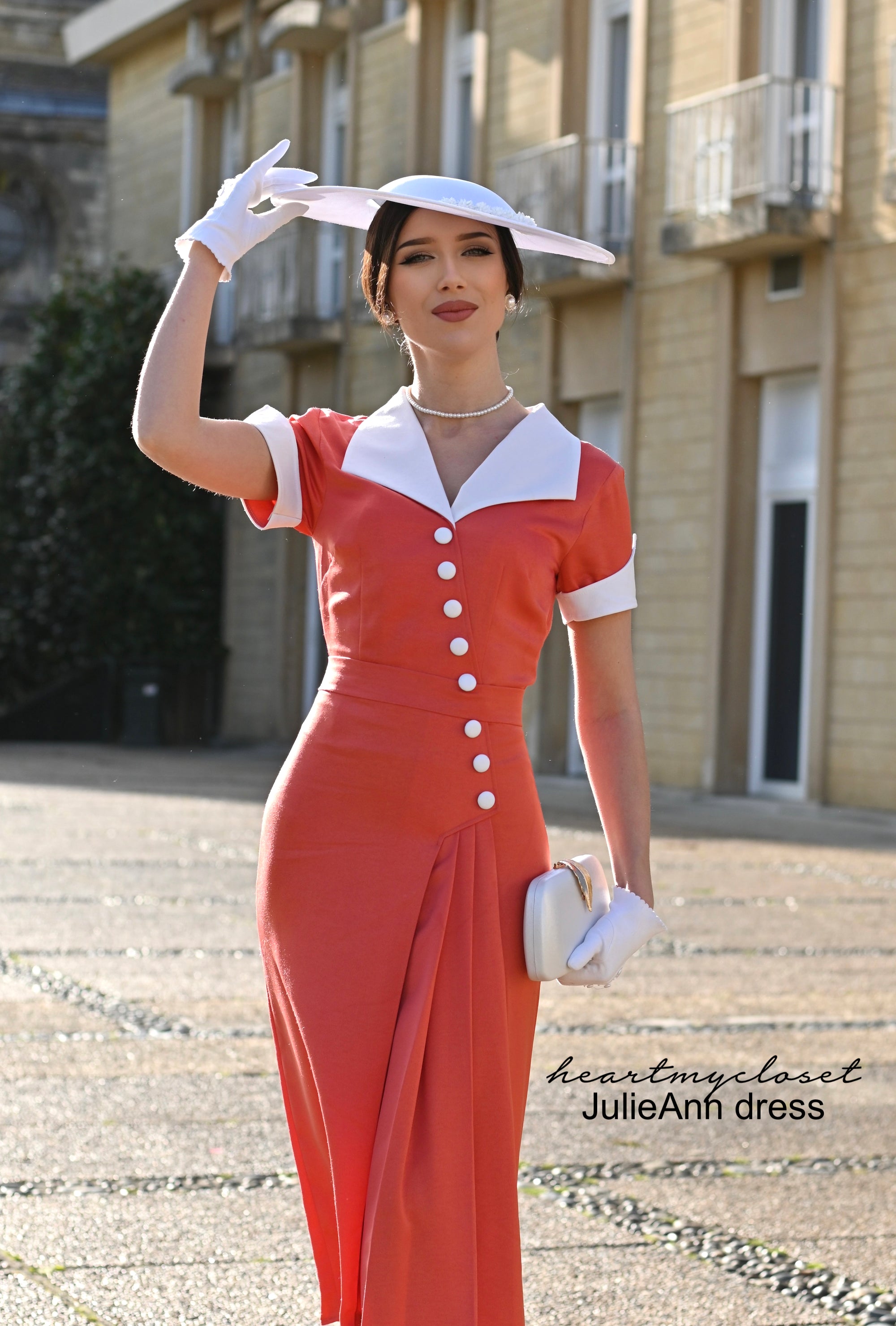 Vintage 1950s Pleated Crepe Satin Dress - JulieAnn Style Retro Cocktail Party & Wedding Guest Outfit