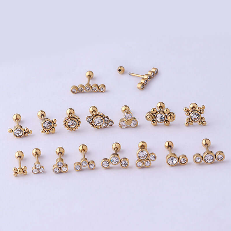 20G Push Pin Earrings - Flat Back Labret Studs for Cartilage, Nose, Lip Piercing | Hypoallergenic Stainless Steel Jewelry | Perfect for Daily Wear, Parties & Gifts